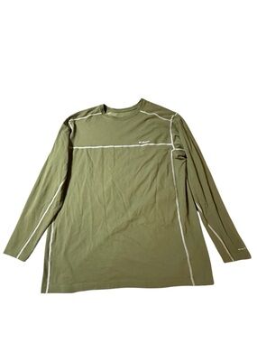 Utility Shirt Mens 2XL Green Thermal RoundNeck VTG 90s Y2K Knit Pullover